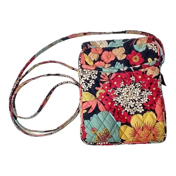 Vera Bradley Retired “Happy Snails” Quilted Floral Crossbody Bag Flap Front - Picture 2 of 10